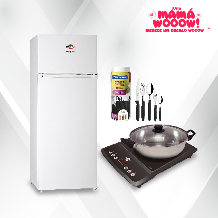 Heladera Tokyo Magna 300 Litros Frío Húmedo + Placa a Inducción Tokyo 1 Hornalla 2000W  + Juego de Cubiertos Tramontina Ipanema 30 Piezas