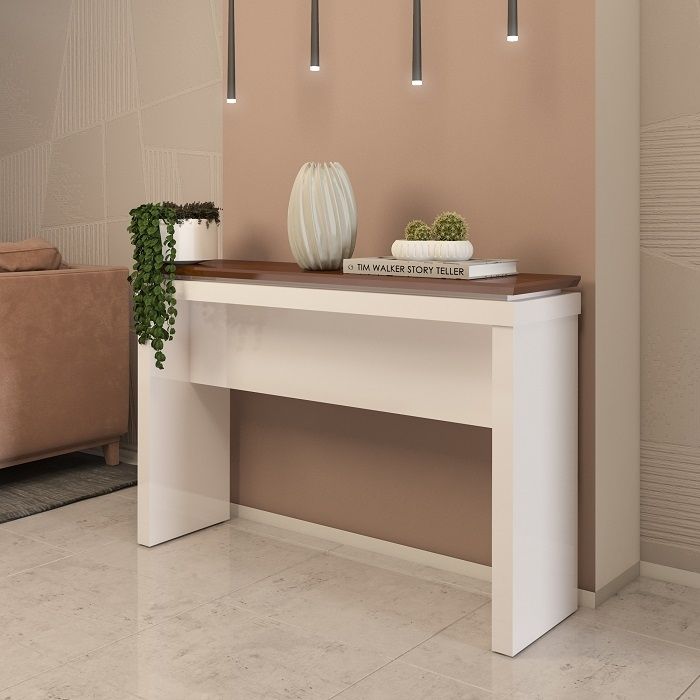 Aparador para Sala Luna Off White/Cedro Tapa Doble MDF