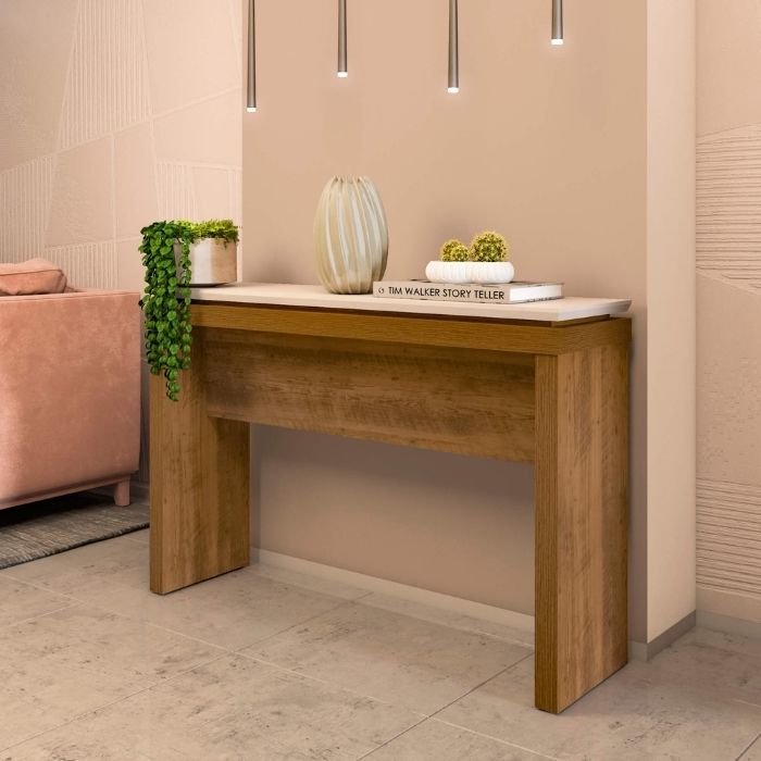Aparador para Sala Luna Off White/Pino Tapa Doble MDF
