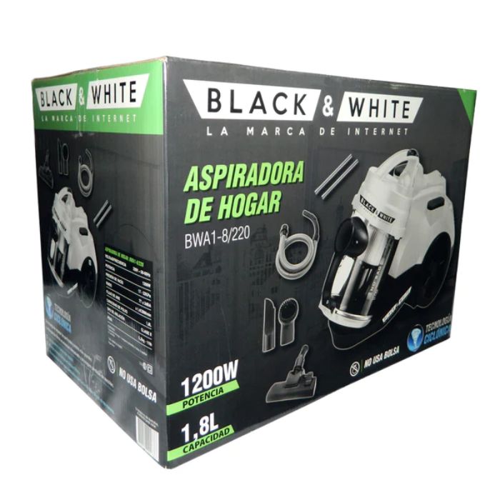 Aspiradora para casa Black & White 1200W 1.8 Litros