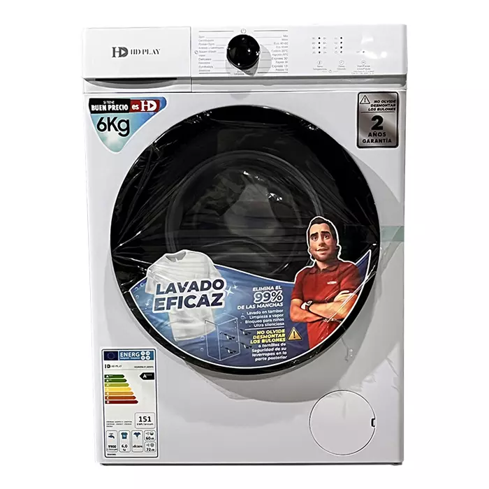 Lavarropas Automática HD Play Michelle 6KG C/F HDAWM-FL60WX