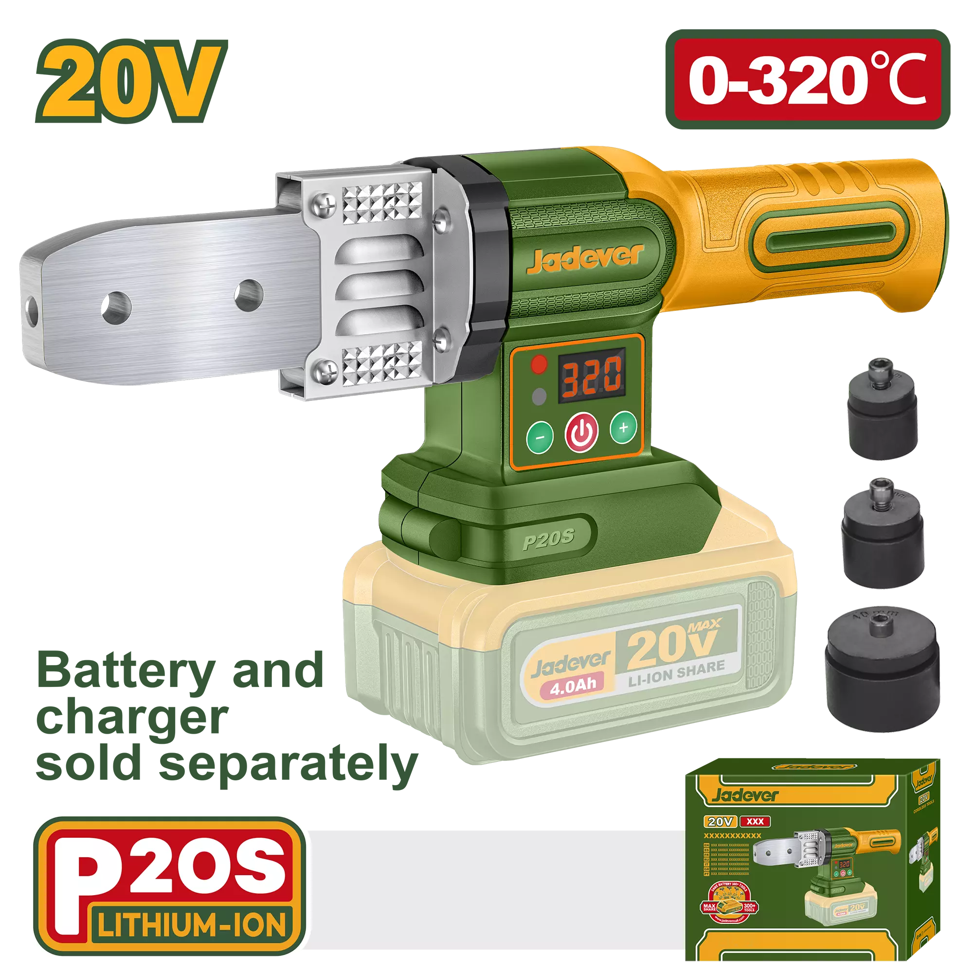 Termofusor 20V (20-32mm) + Acc. Sin Bat. Jadever JDWM2018