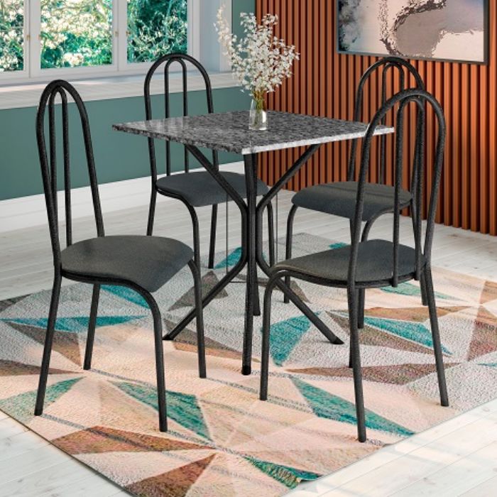 Juego de Comedor 4 Sillas Alic Floripa Mesa Granito