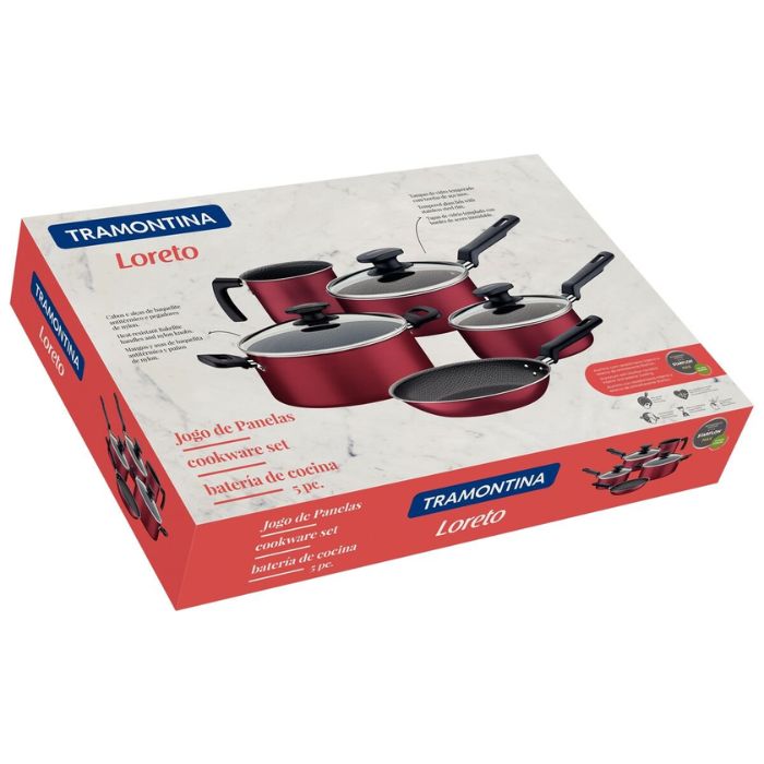 Juego de Ollas Tramontina 5 Piezas Loreto Starflon Max