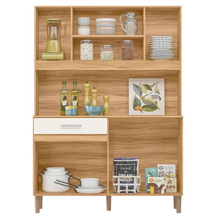 Kit de Cocina Magazin 120 7 Puertas 1 Cajón Carvallo Rústico Off White