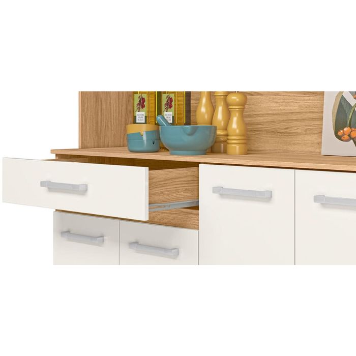 Kit de Cocina Magazin 120 7 Puertas 1 Cajón Carvallo Rústico Off White