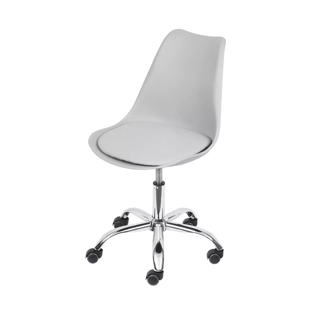 Silla Tulip Level Gris Con Ruedas 1108R Hasta 120KG 3-LVS-081
