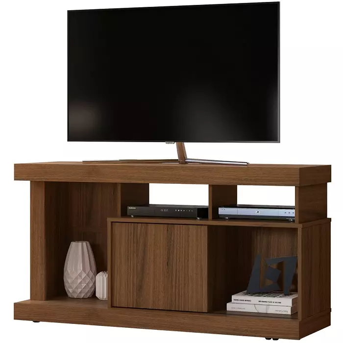 Rack para TV Quartzo Nogueira MDP 1 Puerta Corrediza