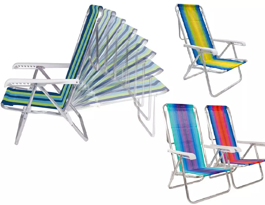 Silla Reposera Mor Plegable Acero Revestido 8 Posiciones Colores Surtidos - M02005