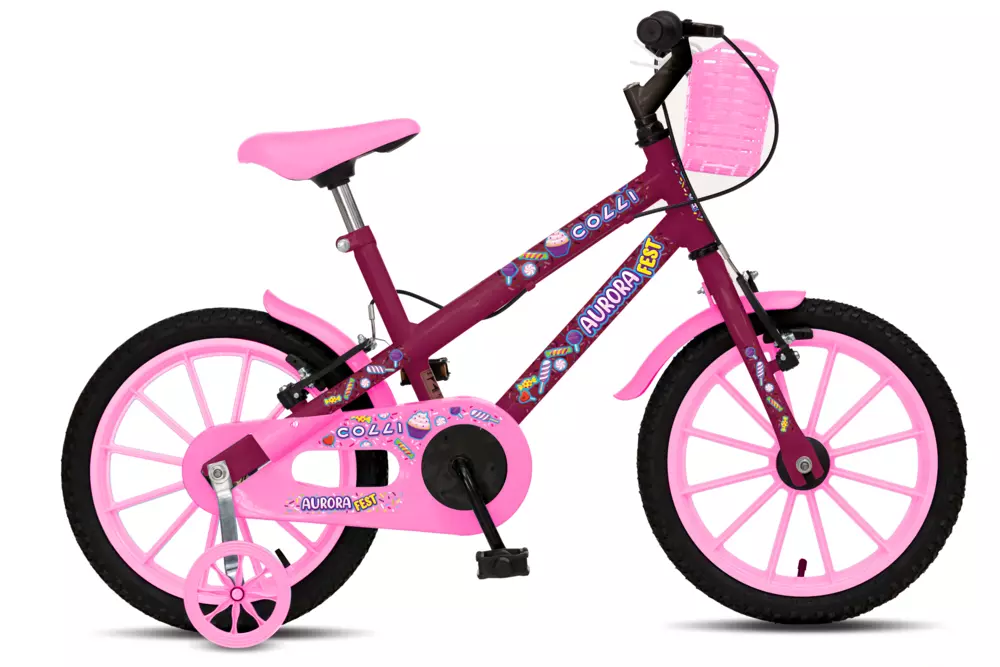 Bicicleta Aurora Fest Aro 16 Bordó/Pérola 203-014 Colli – Movelmax
