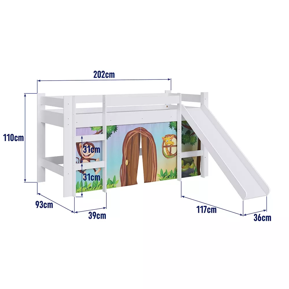 Cama Con Tobogan Blanco Movelmax