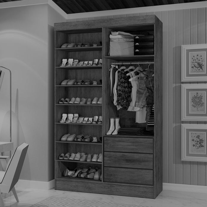 Mueble Zapatero Georgia Puerta Corrediza J&A Negro