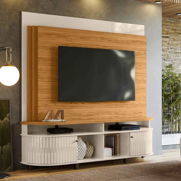 Rack para TV con Panel 2 Puertas Daytona Naturale Off White