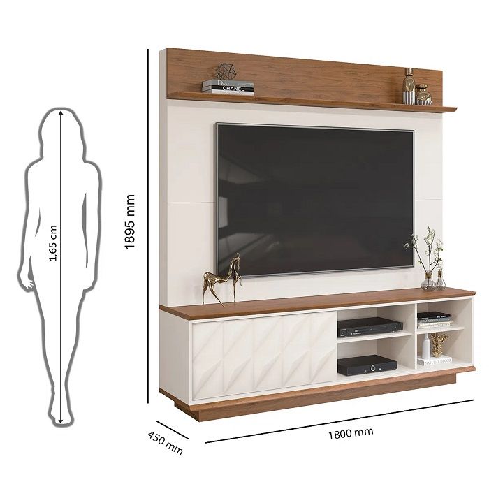 Rack para TV con Panel Home Davi 1 Puerta MDP /MDF