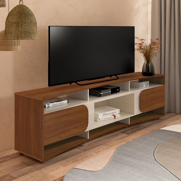 Rack para TV Elegance 2 Puertas 7 Nichos TV hasta 86