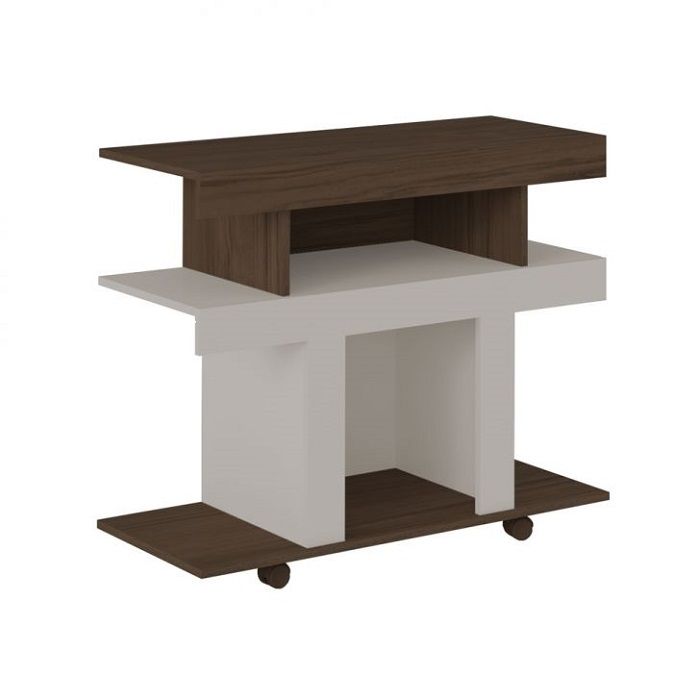 Rack para TV Guaiba Amendoa off White con Ruedas TV 42
