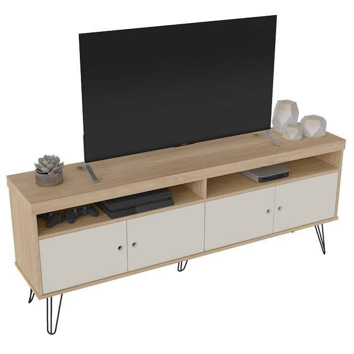 Rack para TV Liberty Carvalho Off White con 4 Puertas
