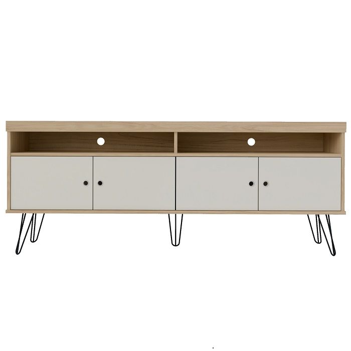 Rack para TV Liberty Carvalho Off White con 4 Puertas