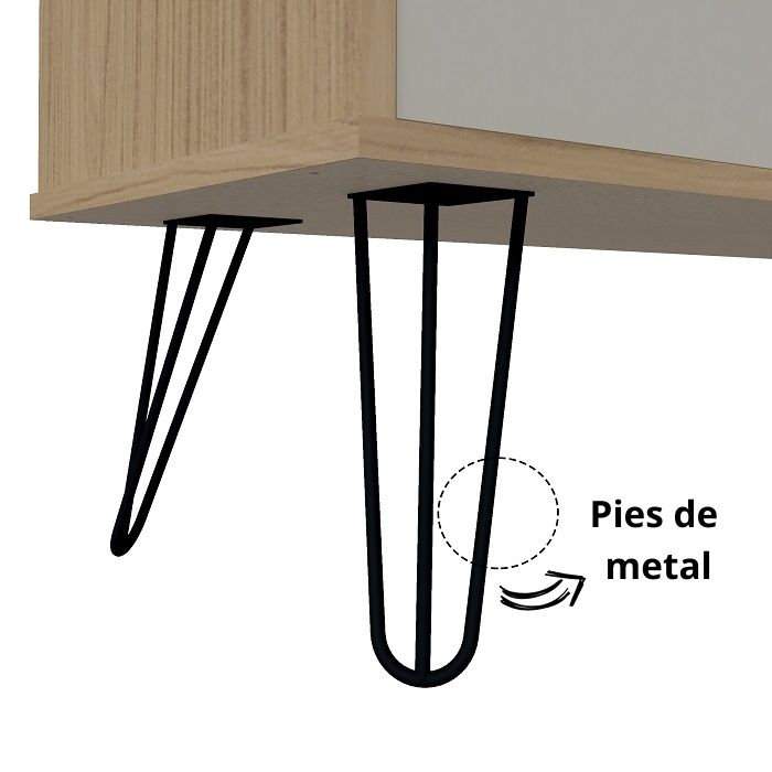 Rack para TV Liberty Carvalho Off White con 4 Puertas