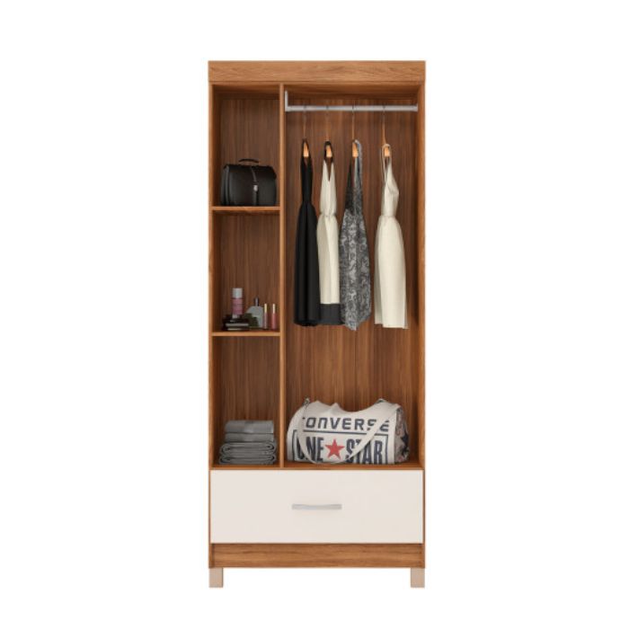 Ropero de 3 Puertas 1 Cajón Prince Amendoa Touch Off White
