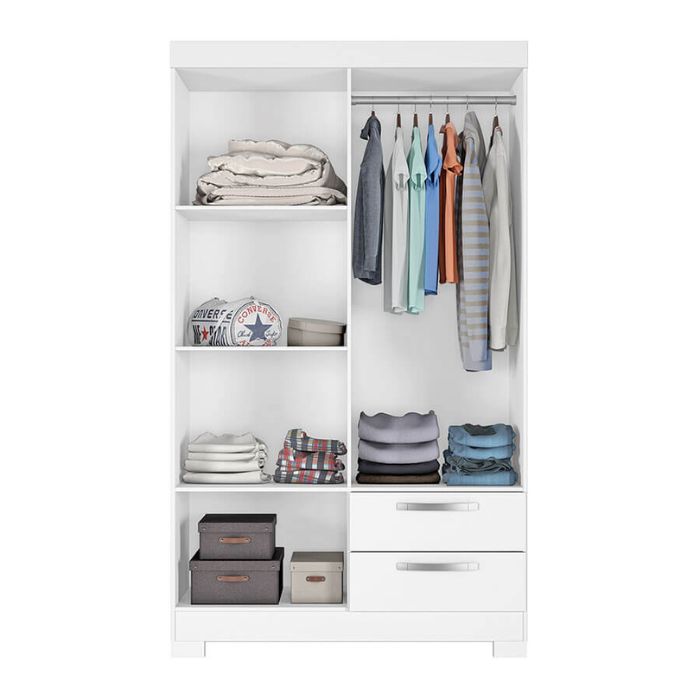 Ropero de 4 Puertas 2 Cajones Notavel NT5005 Blanco | Rosa