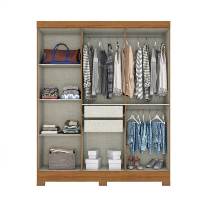 Ropero de 6 Puertas con Espejo B73 Briz Natura | Off White