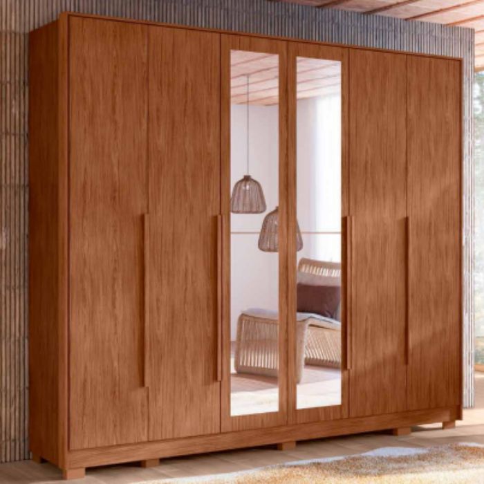 Ropero de 6 Puertas y 6 Cajones con Espejo Fascinio