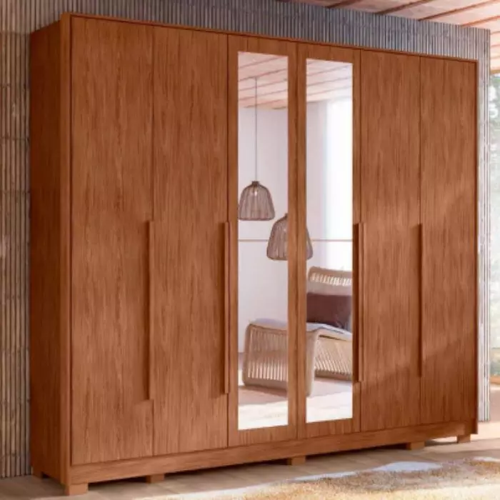 Ropero de 6 Puertas y 6 Cajones con Espejo Fascinio