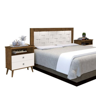 Cabecera para Cama Laila 1.60 J&A con Mesita de Luz Jequitiba | Off White