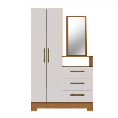 Comoda Multiuso 2 Puertas 3 Cajones Notavel NT5165 con Espejo Freijo Trend | Off White