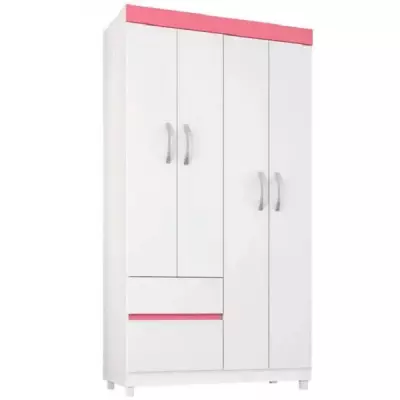 Ropero 4Ptz Lotus Bl-Bl/Rosa