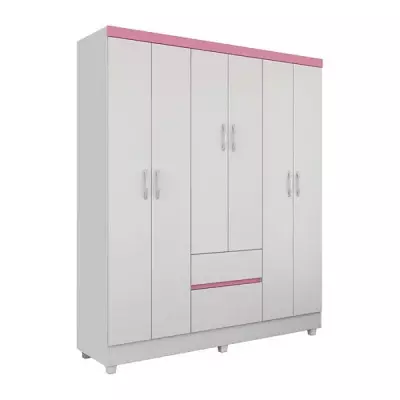 Ropero 6Ptz Flash Bl-Bl/Rosa