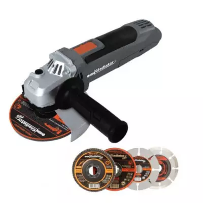 Amoladora Angular Gladiator 115 Mm 700W + 4 Discos