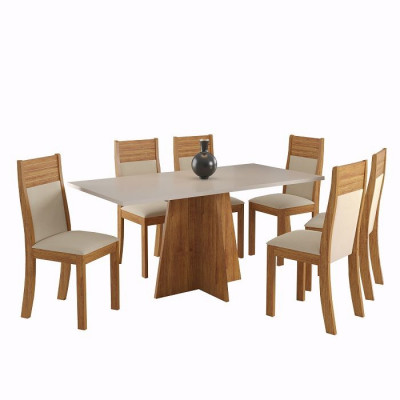 Juego de Comedor 6 Sillas Dell Estructura en MDF/MDP