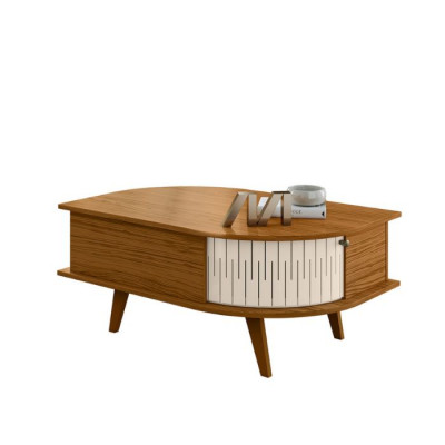 Mesa Centro Indiapolis Nature Off White Puertas de MDF