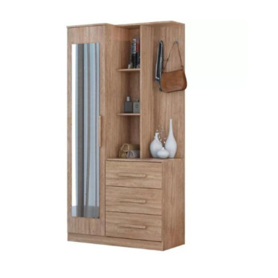 Mueble Multiuso 1 Puerta 3 Cajones Brisa Nogal Touch MDF