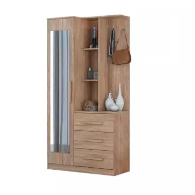 Mueble Multiuso 1 Puerta 3 Cajones Brisa Nogal Touch Mdf