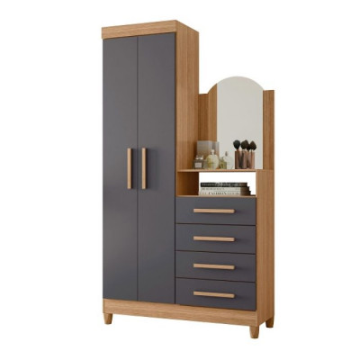 Ropero de 2 Puertas con cómoda Capri Nature Titanium