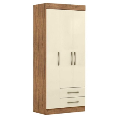 Ropero de 3 Puertas 2 Cajones Chile Ipe Tex | Off White