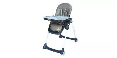 Silla De Comer Para Bebé Tatiki Moderna Gris Con Reposapiés