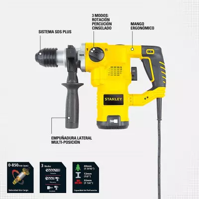 Roto Martillo Stanley Sds+ 1250W Sthr1232 -B06627