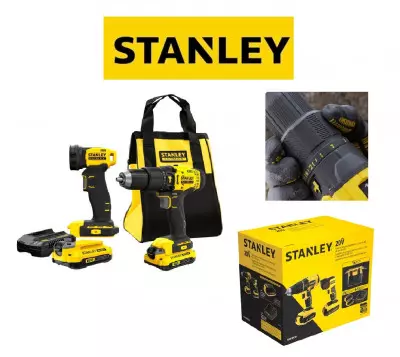 Taladro Atornillador Stanley 20V Scdl711 Bolso + 2 Baterías + Linterna -B066235