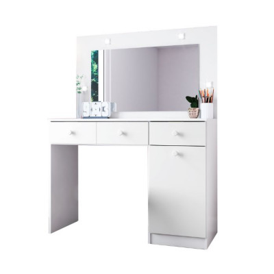 Tocador con Espejo y 3 Cajones Condessa Fiorello Blanco
