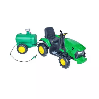 Tractor Infantil Mbarete A Batería Verde Con Tanque