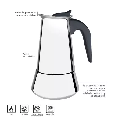 Cafetera Italiana Tramontina Inox 0.350L-T61768