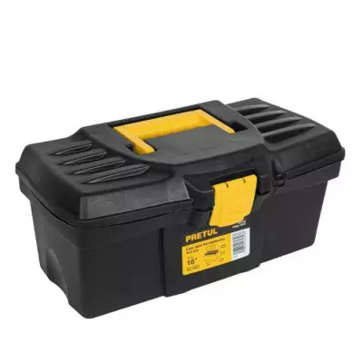 Caja De Herramientas Pretul Plástica 16" (41 Cm) Negro