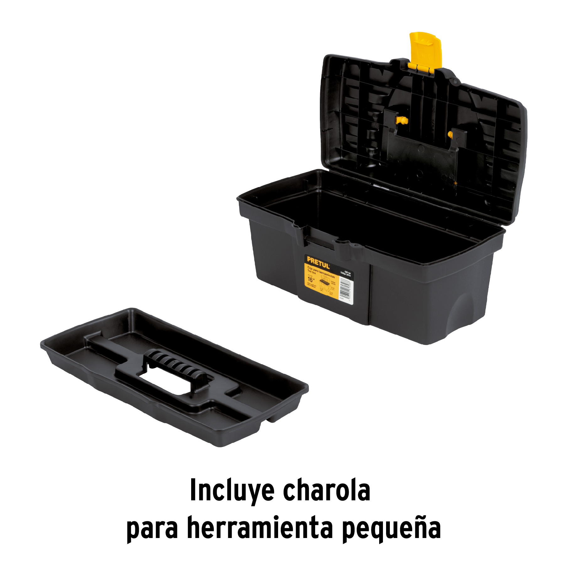 Caja de Herramientas Pretul Plástica 16" (41 cm) Negro